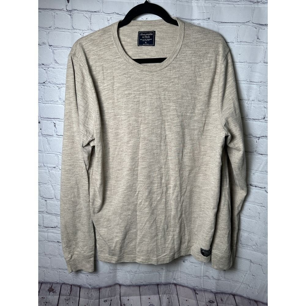 Abercrombie & Fitch Mens Beige Cozy Knit Pullover XL  WORN ONCE
